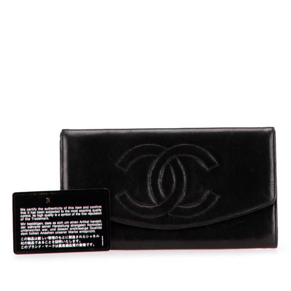 CHANEL Black Leather Logo Wallet - Picture 10 of 10